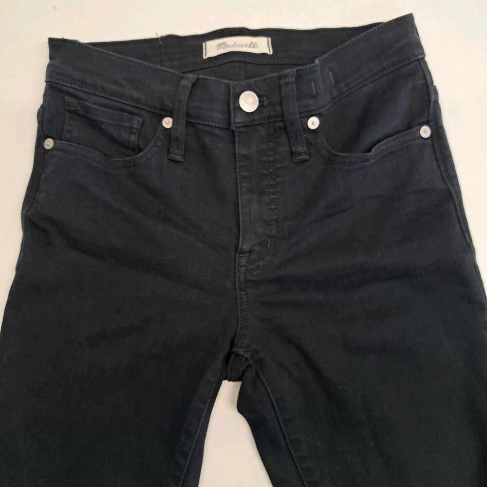 Madewell Jeans Women's 25 Black 9" High Rise Skinny Denim - Picture 3 of 9